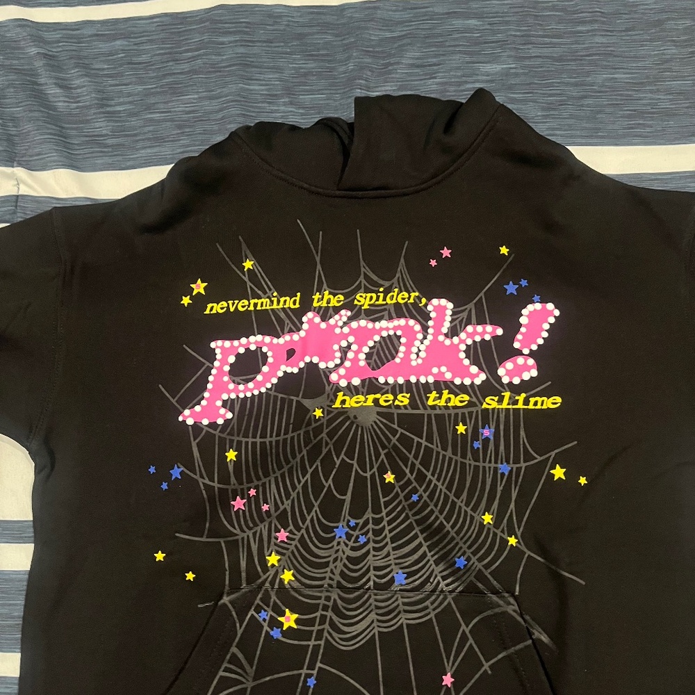 🕷️Sp5der hoodie p*nk size Medium✅
